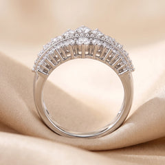 0.62 CT Diamond Double Row Beaded Band Ring