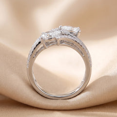1.72 CT Pear & Round Diamond Bypass Ring