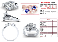 1.72 CT Pear & Round Diamond Bypass Ring