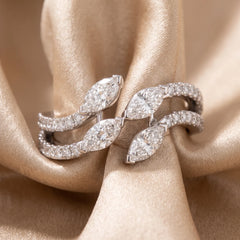 1.07 CT Marquise & Round Diamond Bypass Ring