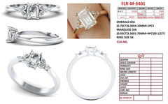 0.86 CT Emerald-cut & Marquise Diamond Ring