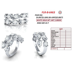 2 CT Pear Cluster Diamond Ring