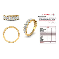 1 CT Baguette Diamond Half Eternity Ring
