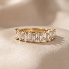 1 CT Baguette Diamond Half Eternity Ring