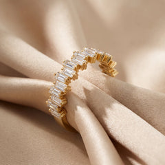 1 CT Baguette Diamond Half Eternity Ring