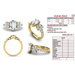 1.88 CT Pear Shape Diamond  Cluster Ring
