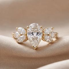 1.88 CT Pear Shape Diamond  Cluster Ring
