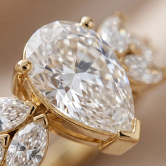 1.88 CT Pear Shape Diamond  Cluster Ring