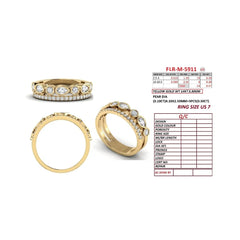 0.77 CT Pear & Round Two Row Diamond Ring