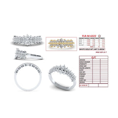 0.62 CT Diamond Double-Row Milgrain Crown Ring