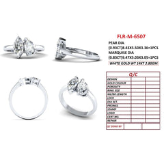 1.76 CT Pear & Marquise Diamond Toi et Moi Ring
