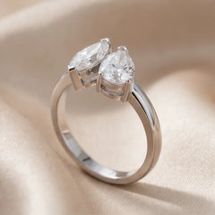 1.76 CT Pear & Marquise Diamond Toi et Moi Ring