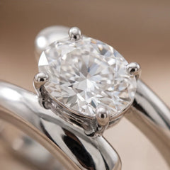 1.01 CT Cushion & Oval Diamond Toi et Moi Bypass Ring