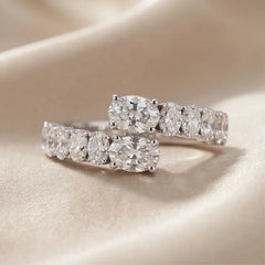 2 CT Oval-Cut Crossover Ring