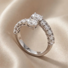 2 CT Oval-Cut Crossover Ring