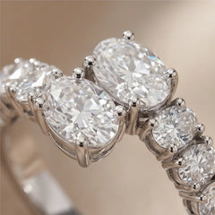 2 CT Oval-Cut Crossover Ring