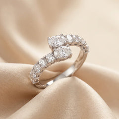 2 CT Oval-Cut Crossover Ring