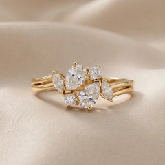 0.74 CT Multi-Shape Floral Ring