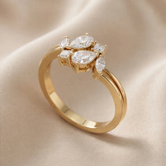 0.74 CT Multi-Shape Floral Ring