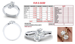 1.16 CT Round Diamond Toi et Moi Bypass Ring