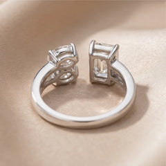 1.6 CT Emerald & Pear-Cut Ring