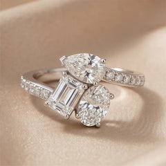 1.99 CT Multi-Shape Diamond Three Stone Ring