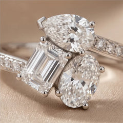 1.99 CT Multi-Shape Diamond Three Stone Ring