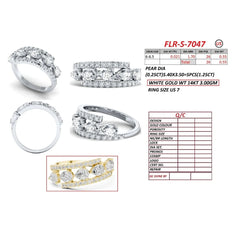 1.8 CT Pear Diamond Eternity Ring