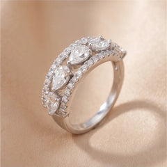 1.8 CT Pear Diamond Eternity Ring