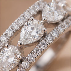 1.8 CT Pear Diamond Eternity Ring