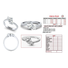 1.62 CT Heart & Round Diamond Toe et Moi Ring