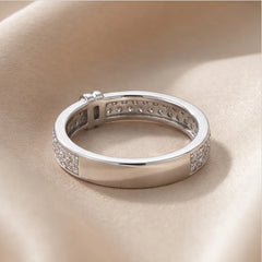 0.59 CT Round-Cut Pavé Cuff Ring