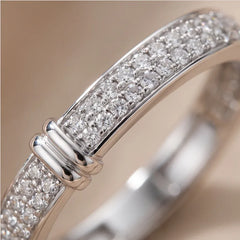 0.59 CT Round-Cut Pavé Cuff Ring