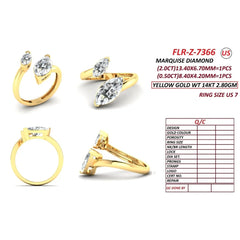 2.5 CT Marquise Diamond Two Stone Ring