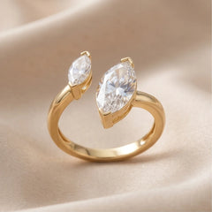 2.5 CT Marquise Diamond Two Stone Ring