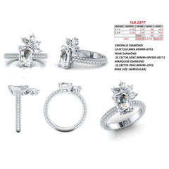 4.68 CT Emerald-Cut Solitaire Side Stones Ring