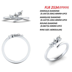 0.28 CT Multi-Shape Diamond Open Ring