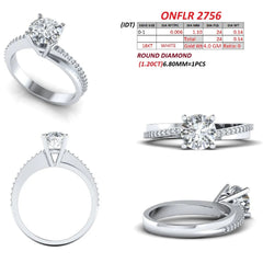 1.34 CT Round Solitaire Pavé Ring