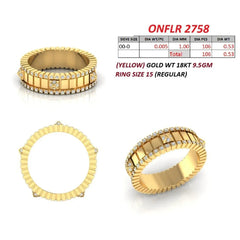0.53 CT Studded Panel Band with Pyramid & Pavé Accents