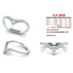 0.47 CT Pear Chevron Pavé Ring