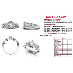 2 CT Marquise & Pear Cluster Ring