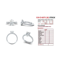 2.44 CT Oval Solitaire Pavé Ring