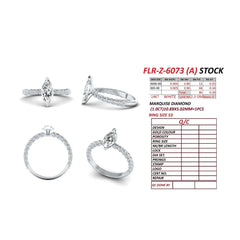 1.39 CT Marquise Solitaire Pavé Ring