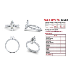 2.46 CT Marquise Solitaire Pavé Ring