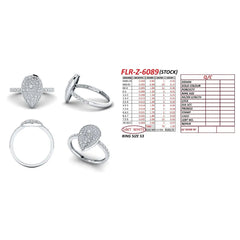 1 CT Round Diamond Pear Cluster Ring