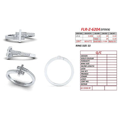 0.19 CT Round Diamond Bypass Bar Ring