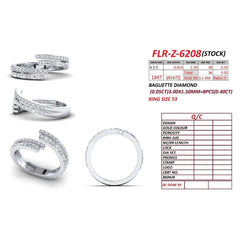 0.90 CT Round & Baguette Diamond Bypass Ring