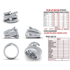 3.69 CT Round & Pear Diamond Wrap Cocktail Ring