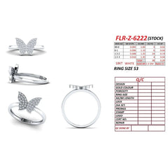 0.29 CT Round Diamond Butterfly Ring