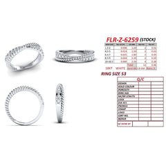 0.46 CT Round Diamond Twisted Rope Criss-Cross Ring